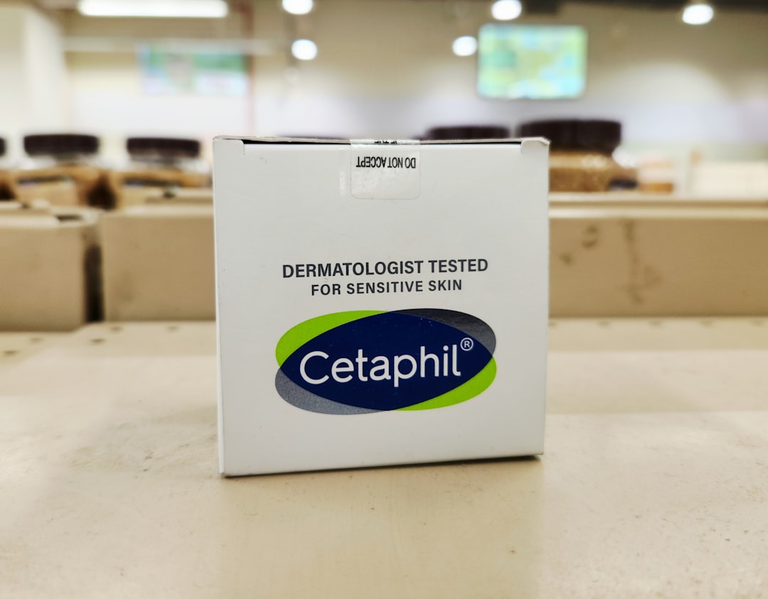 Here's a caption: cetaphil skincare product box is displayed.