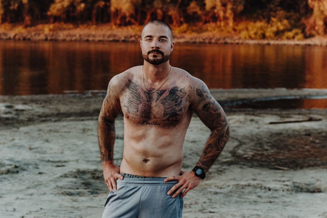 man wearing gray shorts