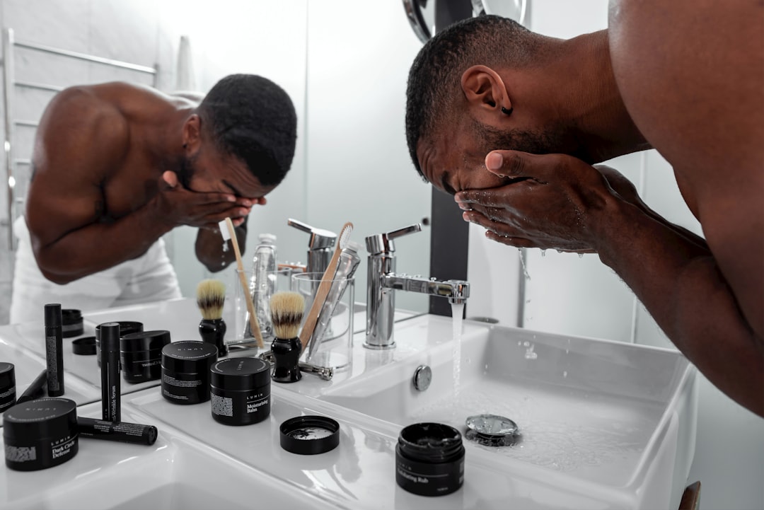 men applying cream