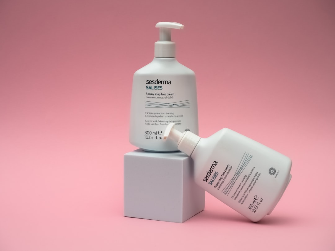 a bottle of shampoo sitting on top of a box
