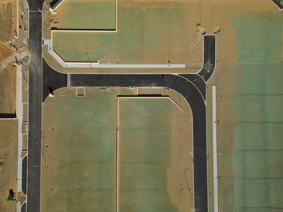 Aerial view of a new housing development construction site