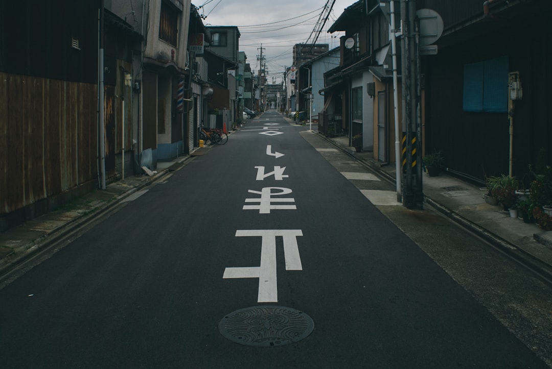 black and white pedestrian lane